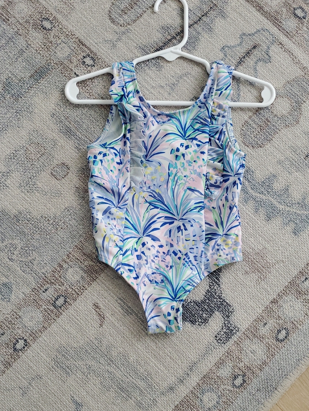 Pink Platinum Toddler Girls Tropical Pineapple Ruffle One Piece Swimsuit Sz3T